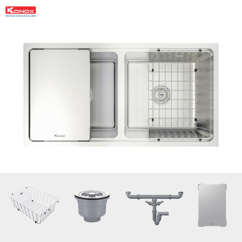 Chậu rửa chén Konox Dekor KN8646DU 1 hố chống xước